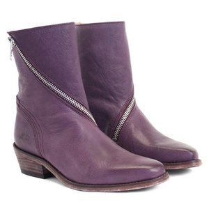 "SKIN" Purple Twist Zip Ankle Boot by John Fluevog
